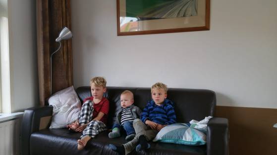 Boys watching tv